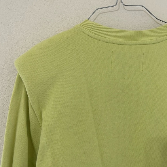 Pistola Kirsten Shoulder Pad Sweatshirt Citron Yellow Neon Women’s Sz Small Crew - Picture 5 of 13